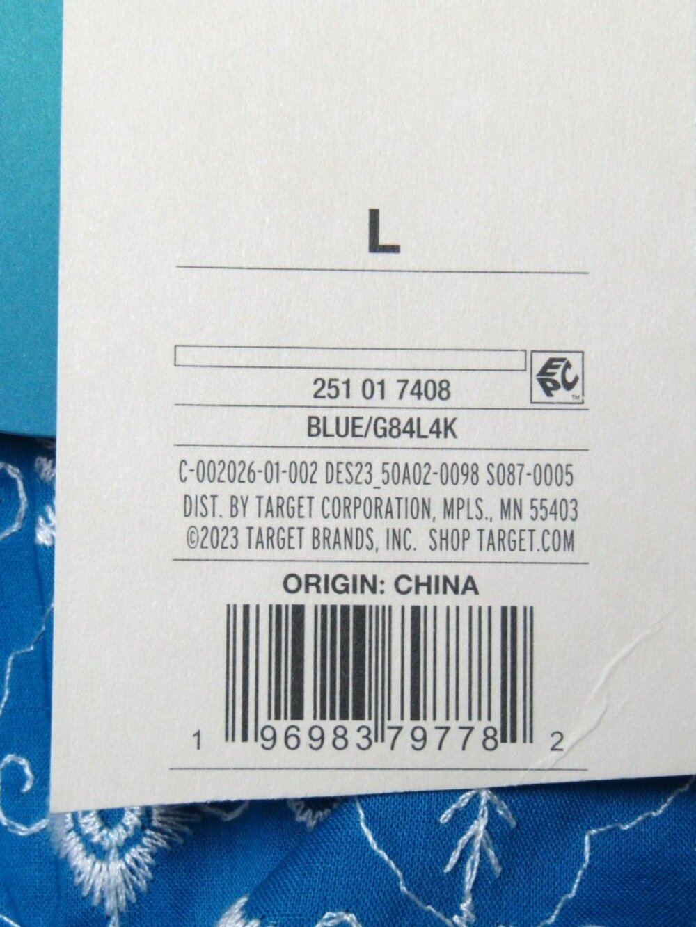 Rhode x Target Blue Eyelet Puff Sleeve Mini Dress Size L Babydoll Lined New Tag - Picture 12 of 13